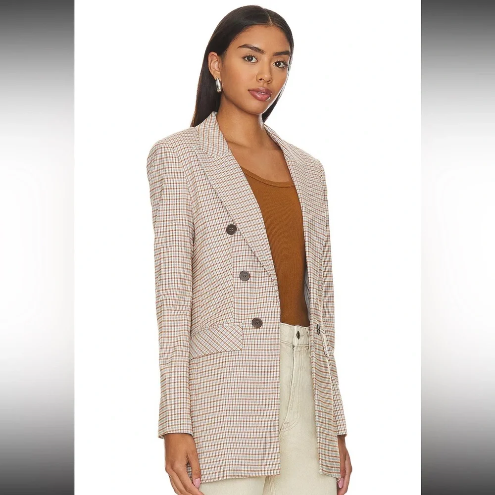 1. STATE • REVOLVE Houndstooth Double Breasted Blazer Size 6 - Picture 2 of 10